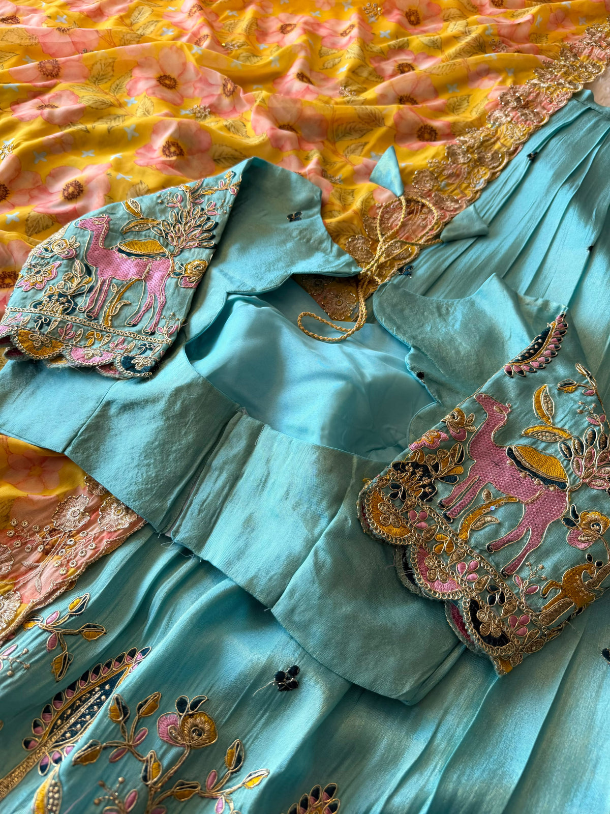 CAMLINE Designer  soft tissue Lehenga
