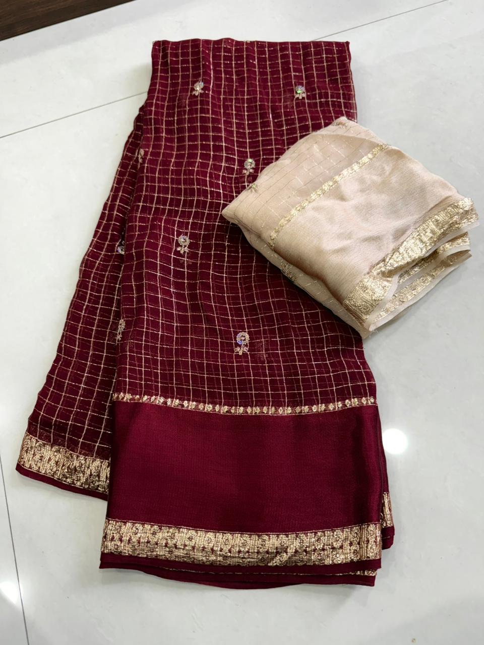 Trendy Georgette saree with sequence work