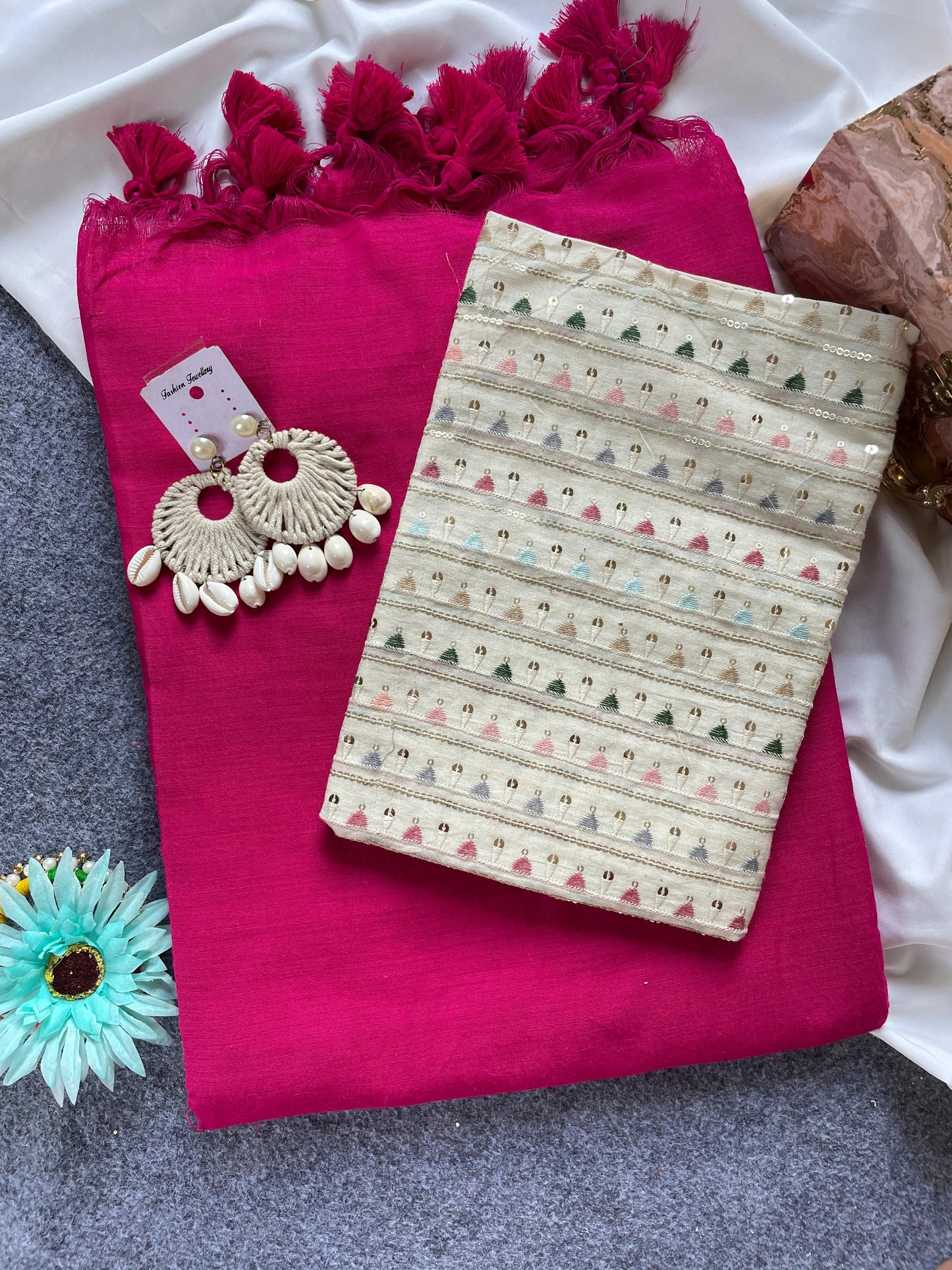 Budget Khadi cotton with beautiful work blouse