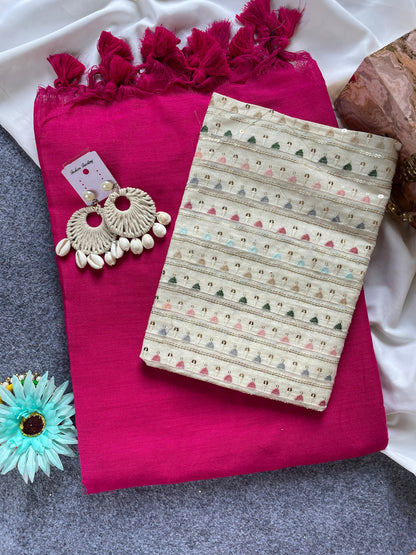 Budget Khadi cotton with beautiful work blouse