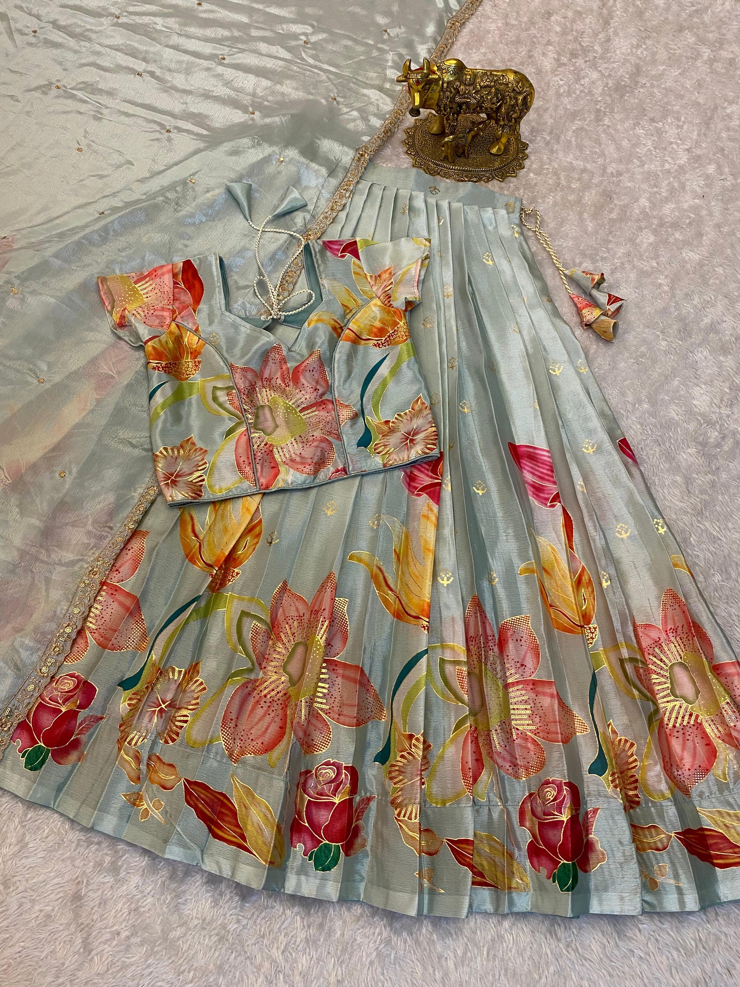 SILK Lehenga choli set with stitched blouse