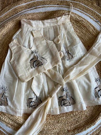 Chanderi Dear Embroidery  Cute kids  sets