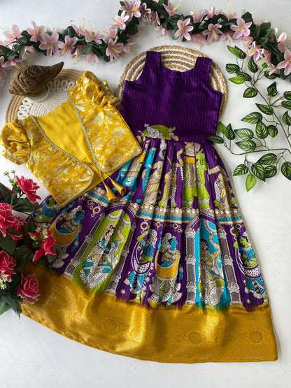 Kids Pongal special Dola silk gowns