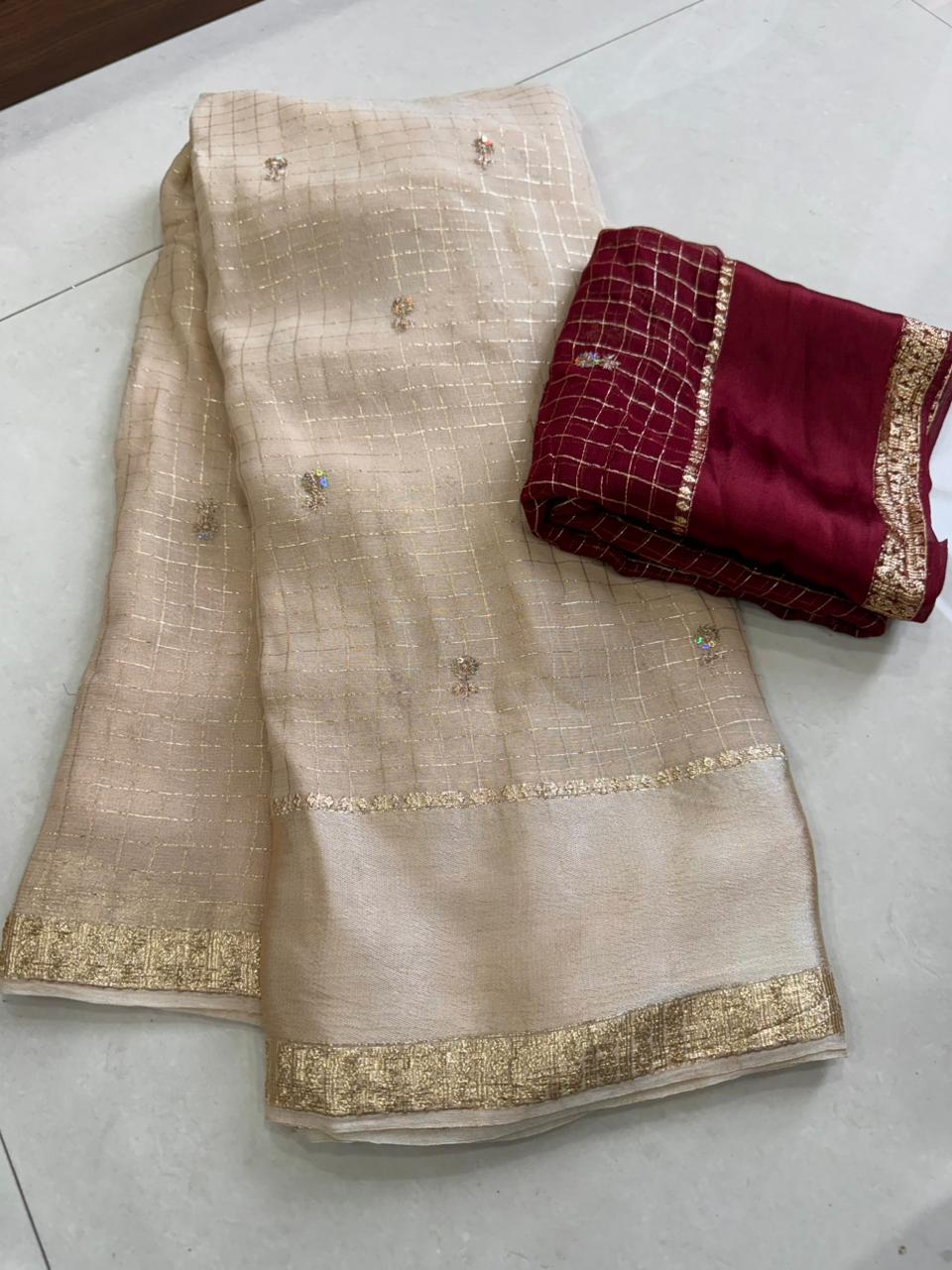 Trendy Georgette saree with sequence work