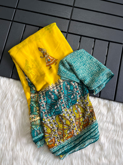 Budget georgette printed sarees