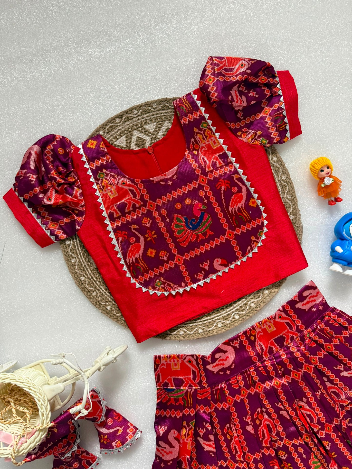 Trending Patola Series Kids cute  choli  sets