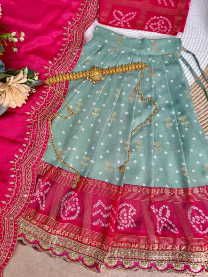 Ugadi special kids gown with coat /lehenga choli