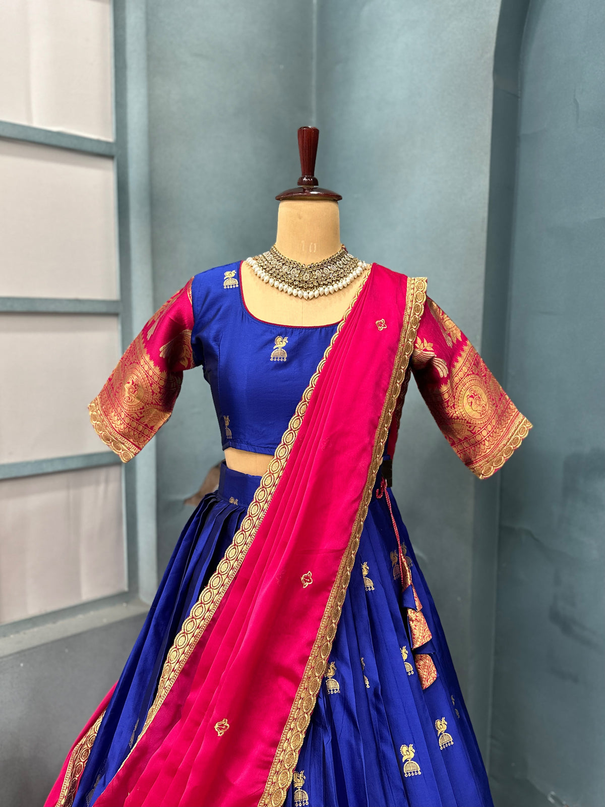 Jhumka Kanjivaram designer lehenga set