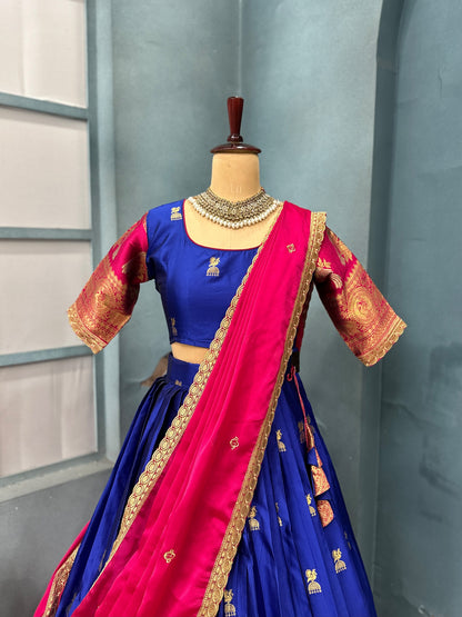 Jhumka Kanjivaram designer lehenga set