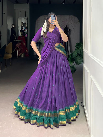 Chanderi cotton half saree Lehenga