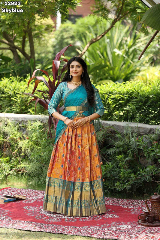 Wedding Season  special Half Sarees Collection part -3 Unstitched Lehengas can be stitched too