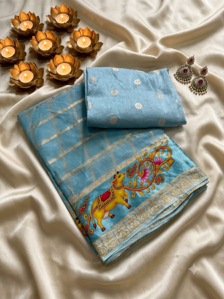Viscose Georgette 3D Print Trending budget saree