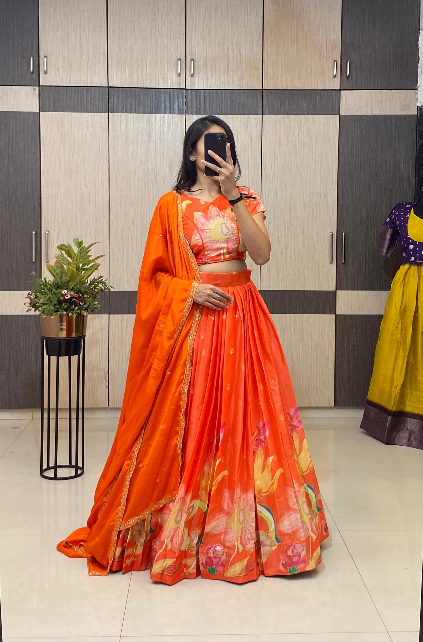 Position folk silk royal look lehengas