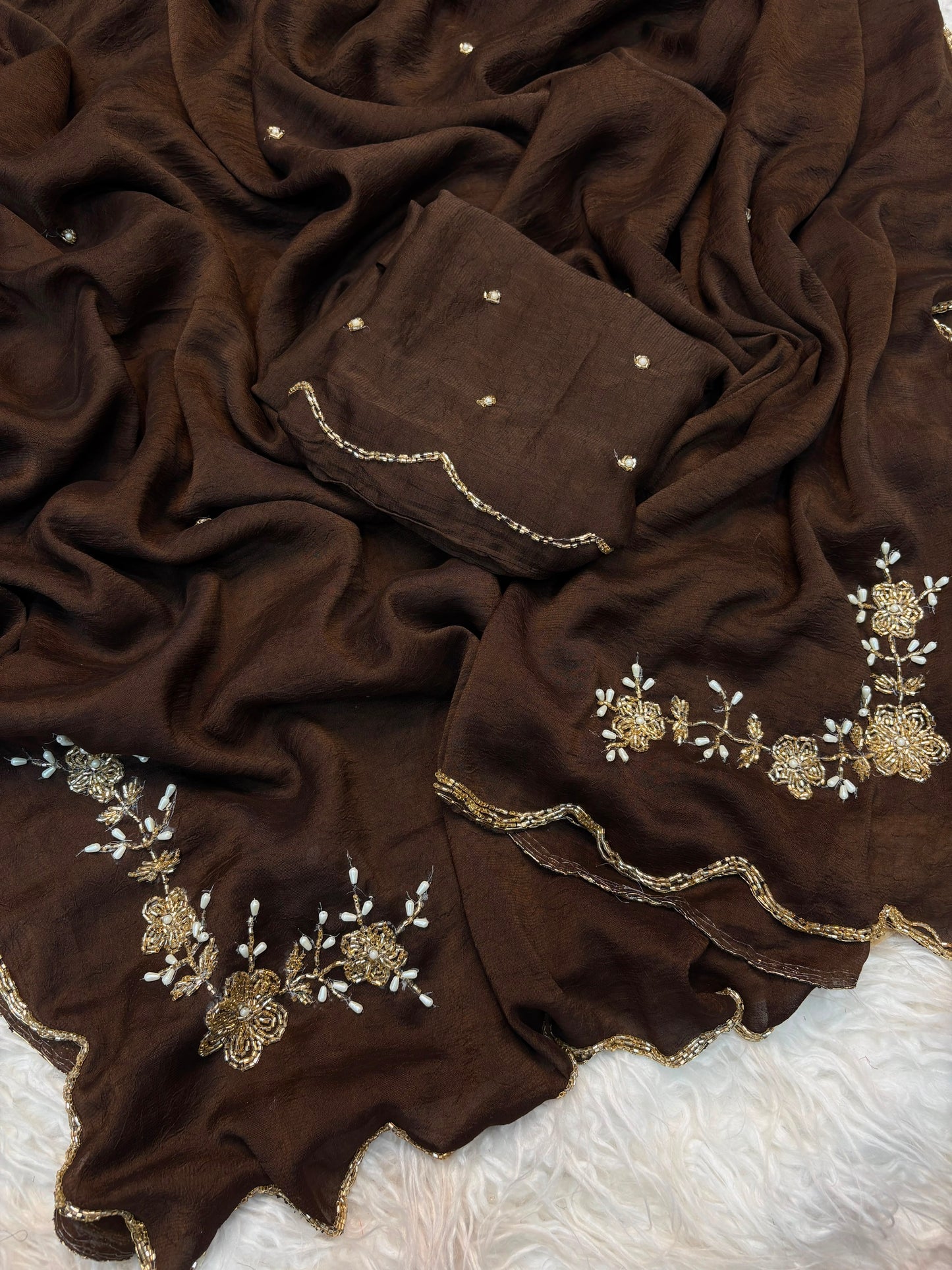 Coffee crush rangoli trending Designer saree