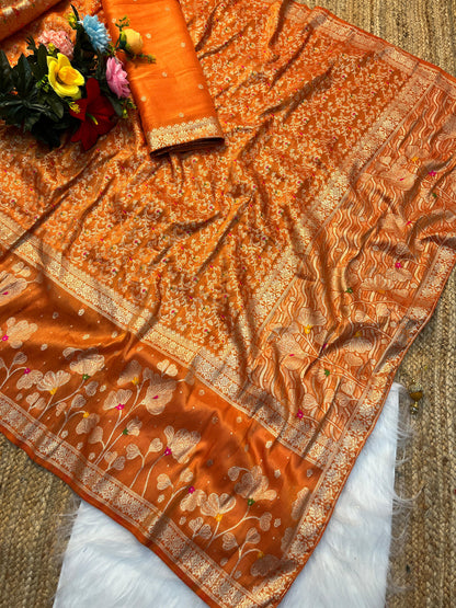 Soft Banarasi’s Katan tisuue silk classic sarees