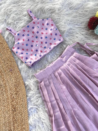 Floral Motifs kids Embroidered Gowns