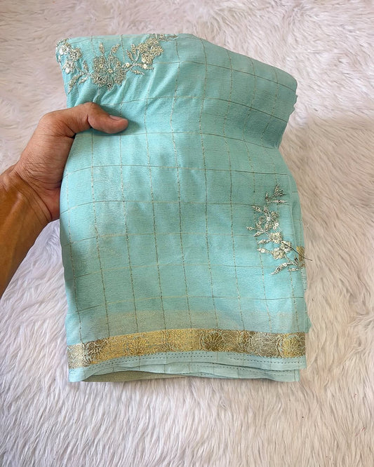 Chinon Viscose Checck Classic sarees