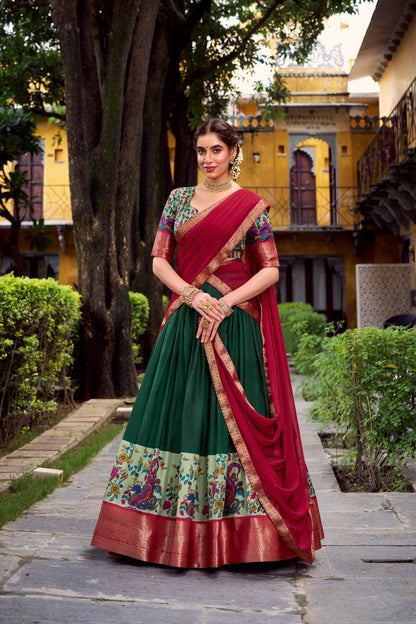 Kalmkari Tradition Weaving Lehenags