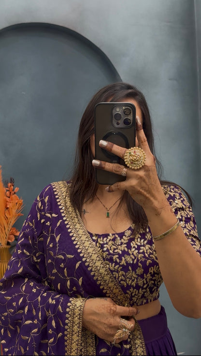 Vichitra silk Designer lehenga