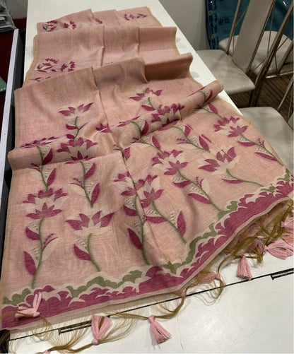 Munga Jamdani  Cotton Classic Resham Budget saree
