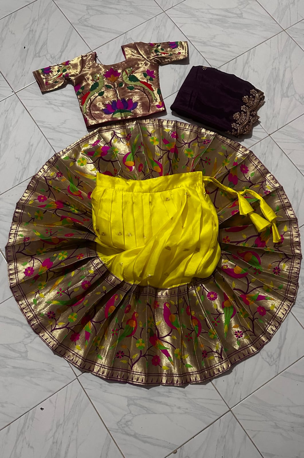 Kids cute paithani with dupatta sets