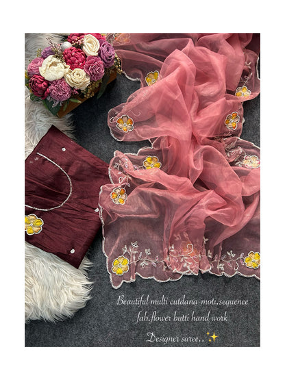 Crafted  saree in new premium softness fairy fabric for that silky, graceful drape.
