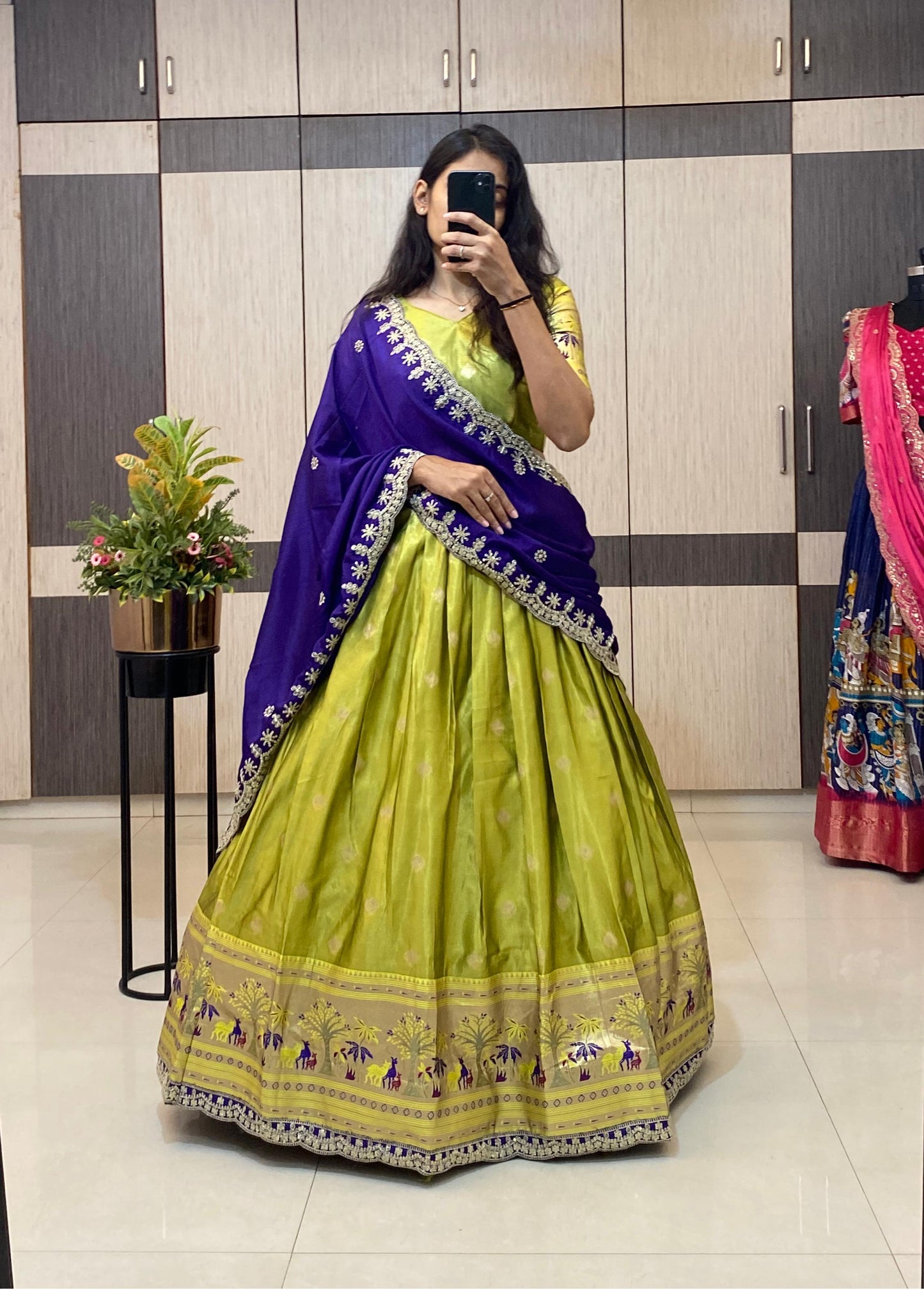 Paithani Lehenga with zari work