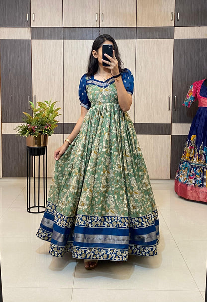 Mul cotton Kalakmari Gowns classic Insta