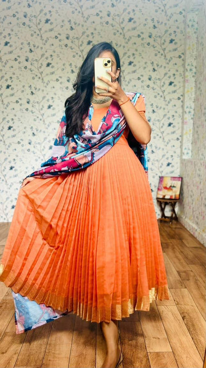 Handloom Kalamkari Anarkali Festival Gowns