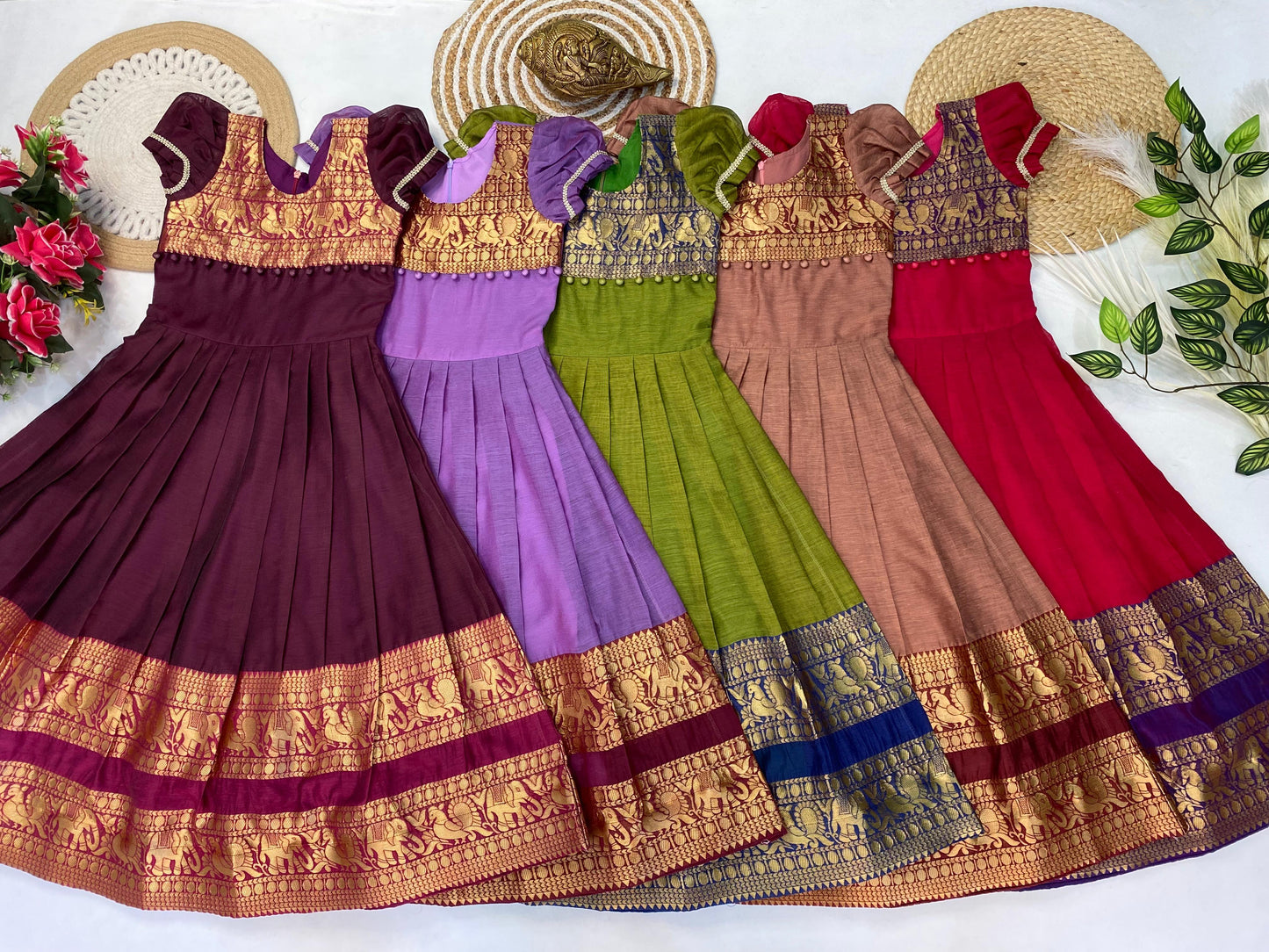 Kids Narayapet silk pattu gowns