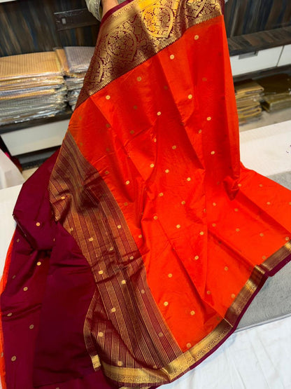 Vintage Dupion soft silk weaving sarees