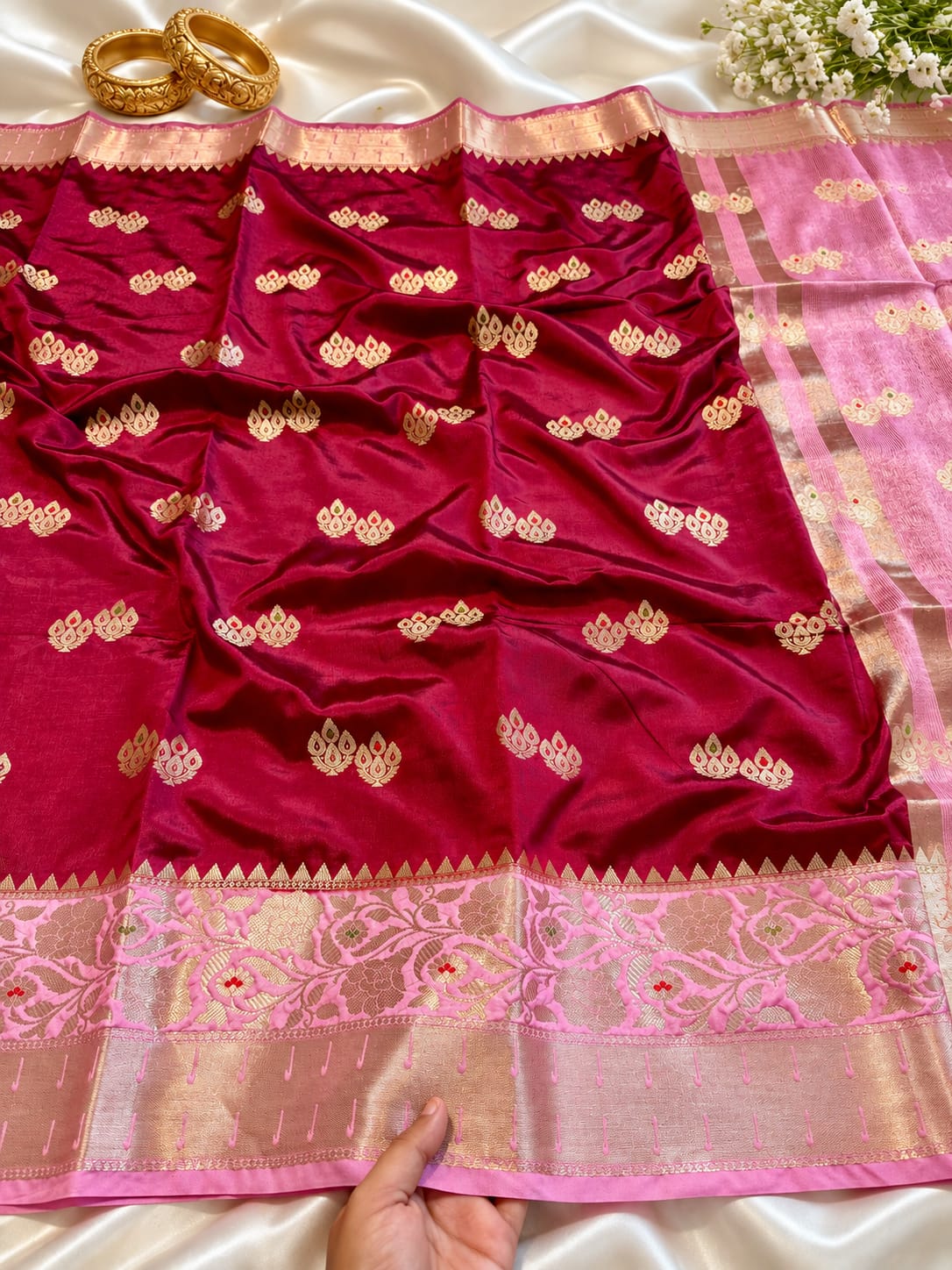 Juhmki series Banarasi katan soft silk sarees