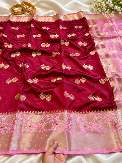 Juhmki series Banarasi katan soft silk sarees