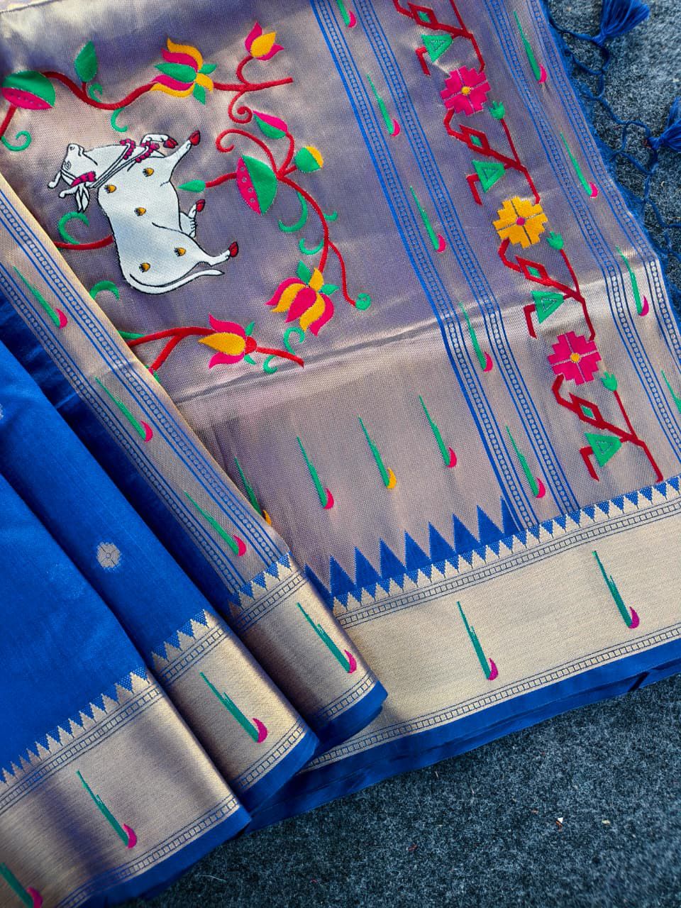 Budget Tussar Paithani weaving sarees