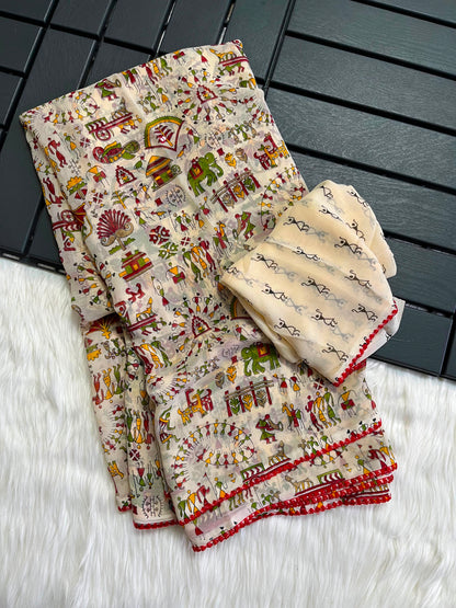 Budget georgette printed sarees