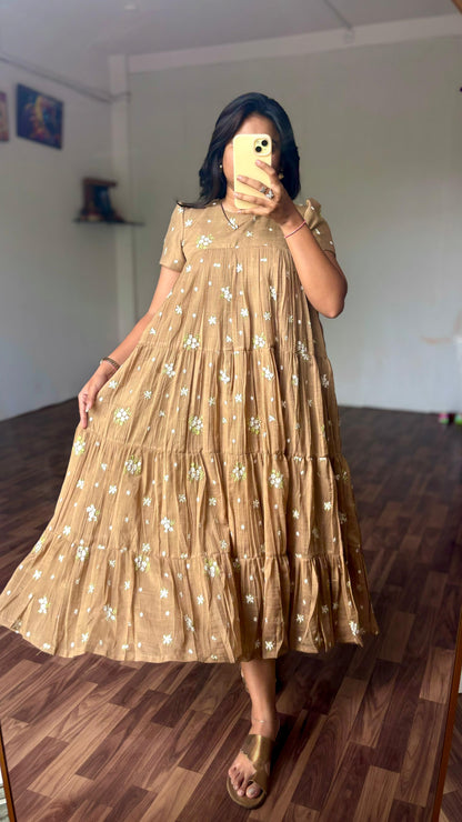 Cafe elegance Mul Chanderi gowns