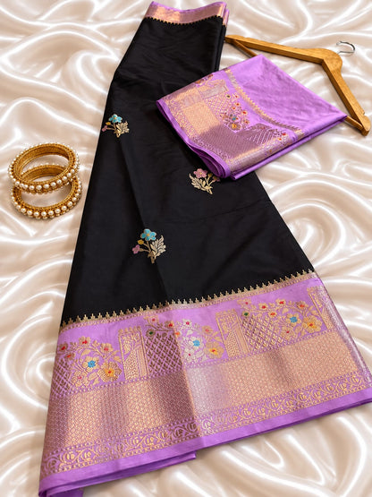 Banarasi katan silk zari butti budget saree