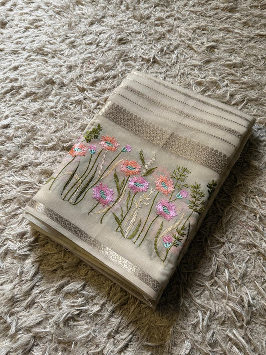 Vintage Banarasi cotton soft silk Meenakari saree