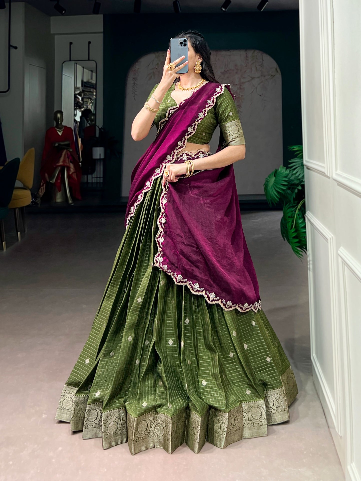 Chinon checks tradition lehenga sets