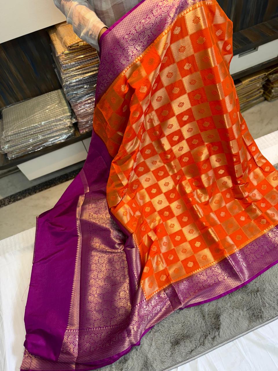 Dupion Pure vintage vibe pattu saree