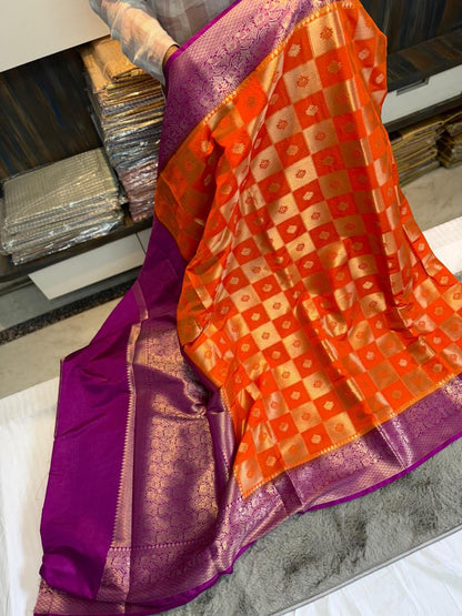 Dupion Pure vintage vibe pattu saree