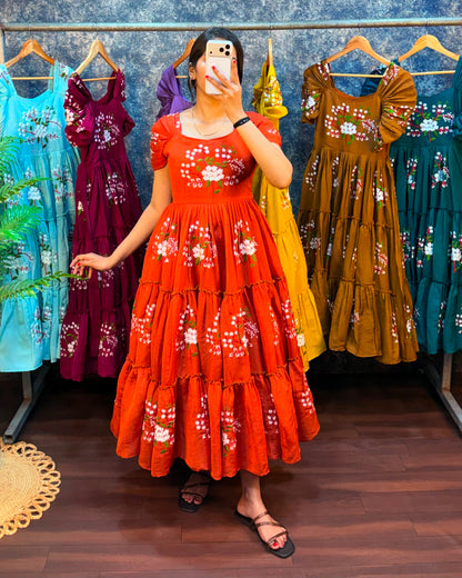 South mull cotton embroidery cafe gowns