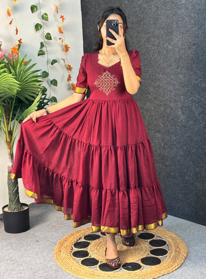 Café blooming vichitra silk gowns