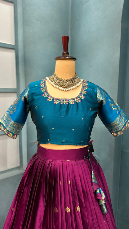 Kanjivaram sravanamasam Designer semiPattu Lehenags