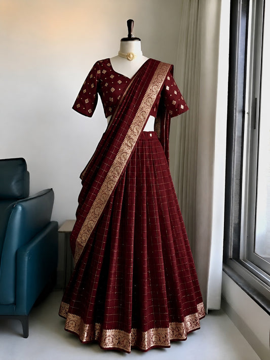 Viscose butta Georgette Designer  lehenga