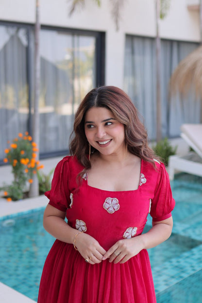 Fendi silk beads embroidery gowns