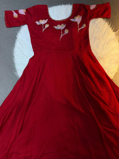 Hand painted with maggam work gowns