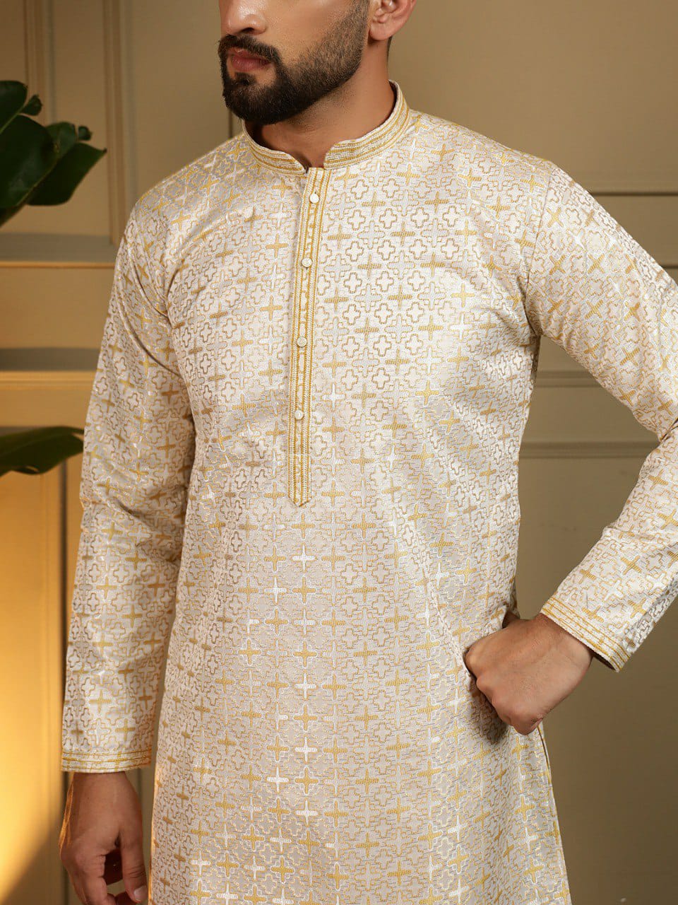 Semi Party wear gents kurta with paijama sets
