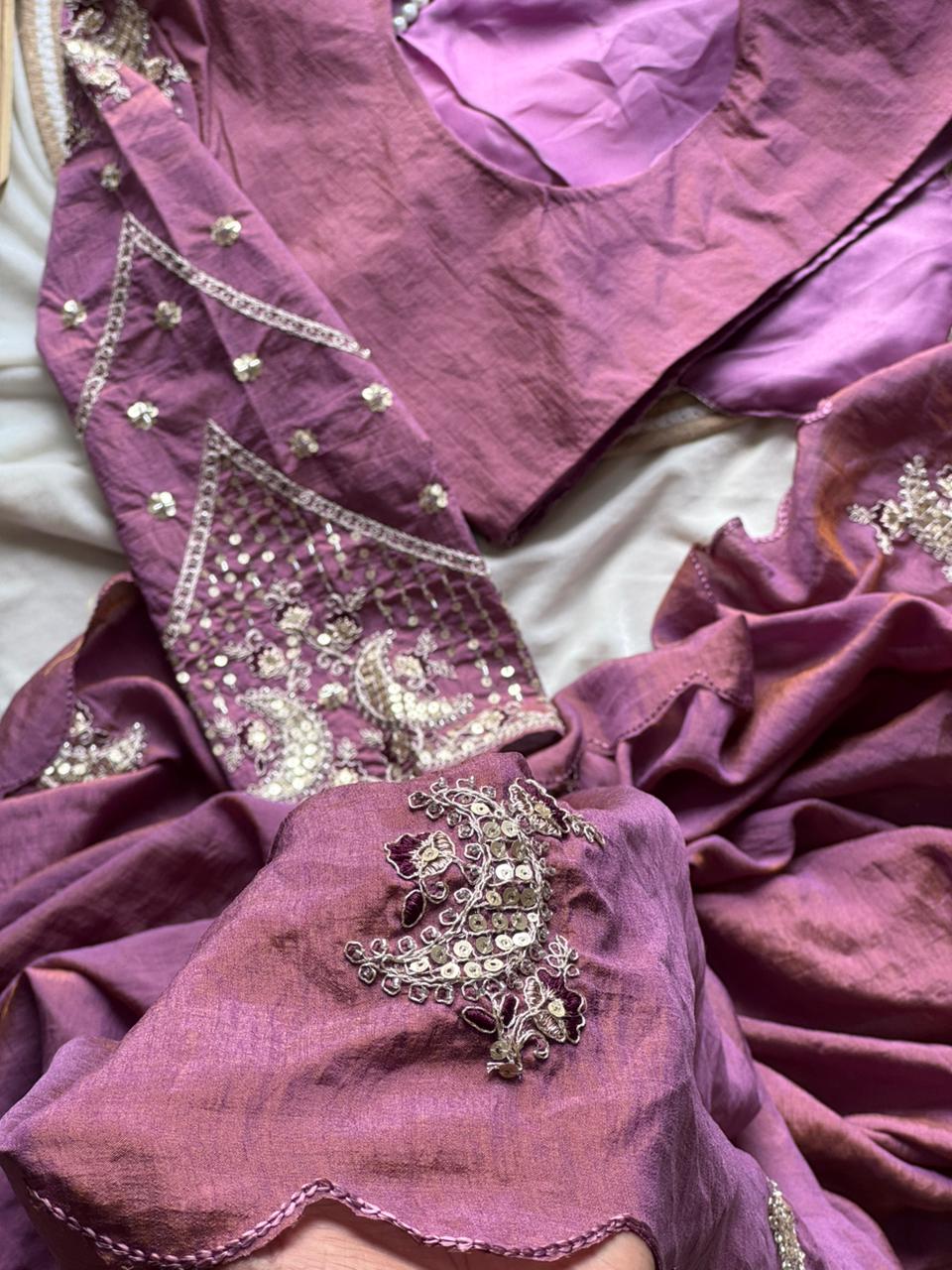 Sana Pro Silk with Masterpiece Coding Work with stitched blouse