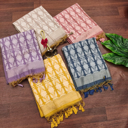 Classic Muga Cotton Jamdani Trendy Saree